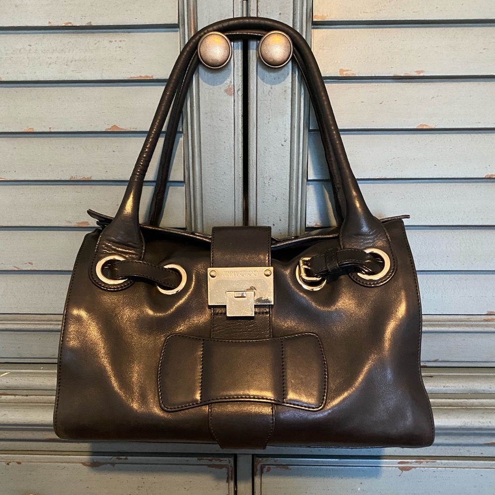 Authentic Jimmy Choo Satchel w/ gold tone hardware